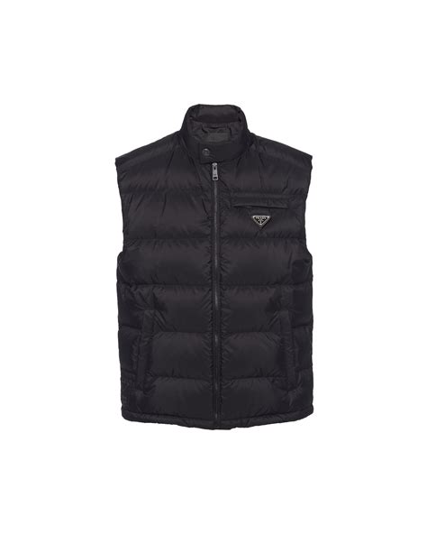 long prada puffer jacket|Prada sleeveless puffer jacket.